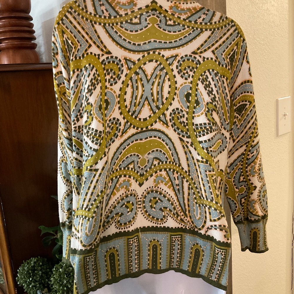 Kenar Women's Crew Neck Sweater - Olive and Cream like new - Picture 2 of 8